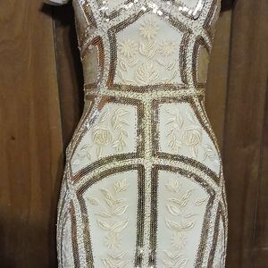 Elegant Cream Sequin Dress